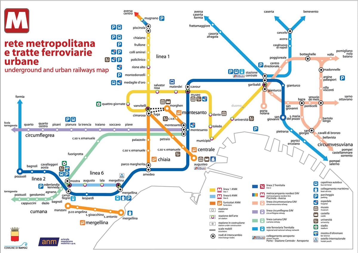 avtobus Napoli xəritə