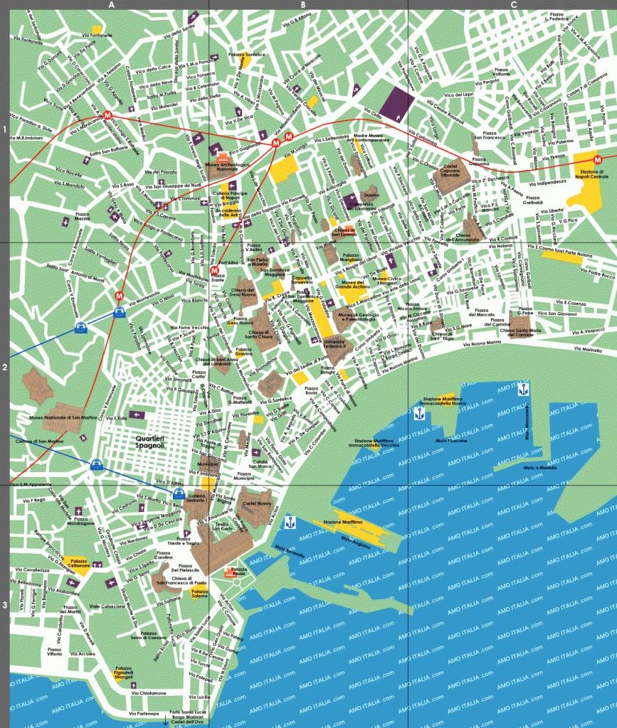 turistik Napoli xəritə