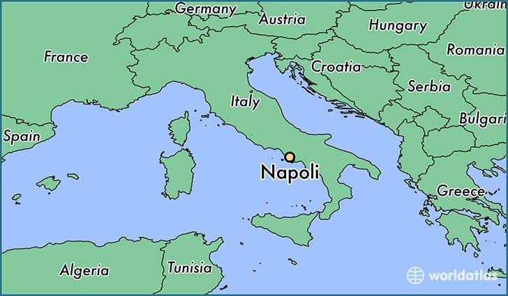 kart İtaliyanın Napoli göstərir