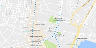 Gəzinti turu Napoli xəritə